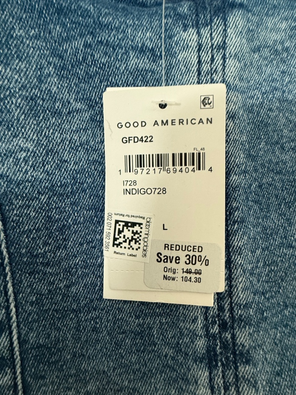 NWT Good American Jean Dress - Picture 3 of 3